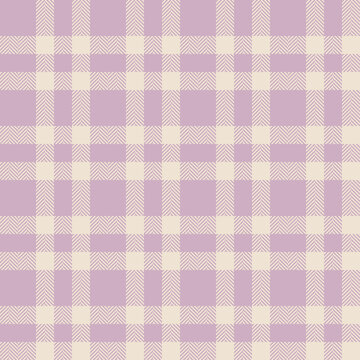 Plaid check pattern in pink. Seamless fabric texture. Tartan textile print.