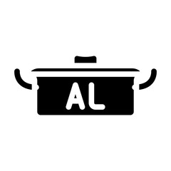 aluminium pot cooking glyph icon vector. aluminium pot cooking sign. isolated symbol illustration
