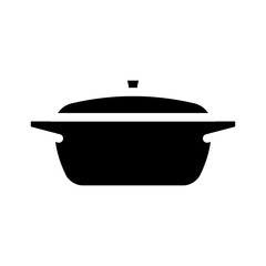 cook pot cooking glyph icon vector. cook pot cooking sign. isolated symbol illustration