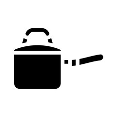 saucepan pot cooking glyph icon vector. saucepan pot cooking sign. isolated symbol illustration