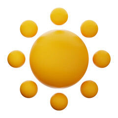 Premium Weather sun icon 3d rendering on isolated background PNG