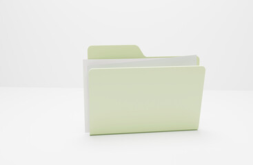 Folder green whit paper