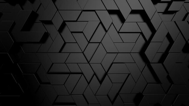 Background of Geometric Shapes. Abstract motion, loop, two color, 3d rendering, 4k resolution

