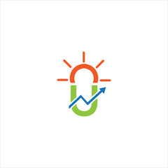 light letter U financial  data logo