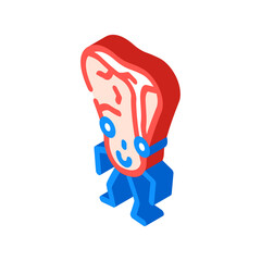 beef meat character isometric icon vector. beef meat character sign. isolated symbol illustration