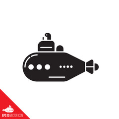 Obraz premium Submarine vector glyph icon