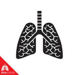 Human lungs vector icon. Inner organ symbol.