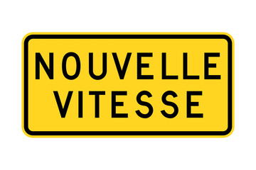 Panneau routier nouvelle vitesse