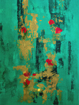 Colorful painting with abstract stains