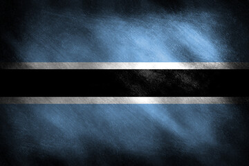 The flag of Botswana on a retro background