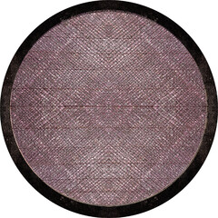 antique weathered red woven framed circular panel