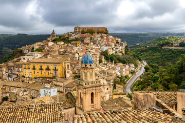 Fototapeta na wymiar Ragusa Ibla is the oldest district in the historic center of Ragusa, a city on the island of Sicily. Italy