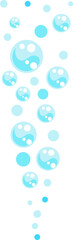 Bubbles of fizzy drink, air or soap. Streams of water. Cartoon 