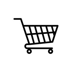 Trolley outline icon isolated on white background