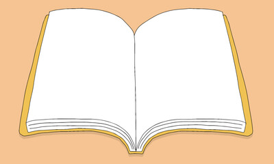 開かれた本の手描きイラスト