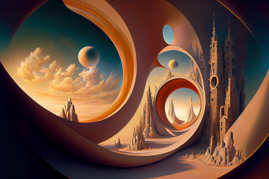abstract parallel universe or reality , artistic view, Generative AI