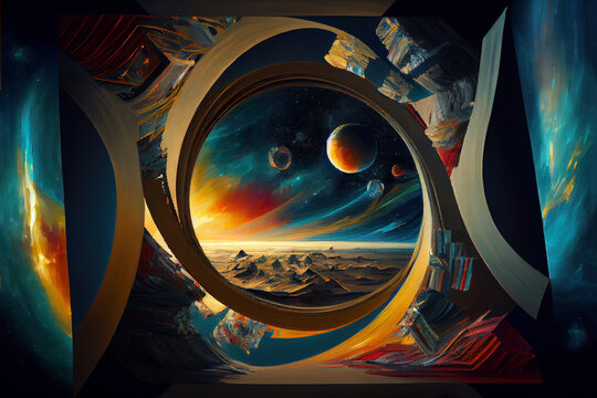 abstract parallel universe or reality , artistic view, Generative AI