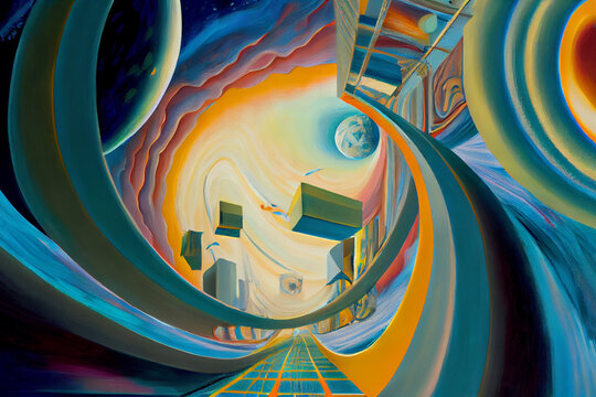abstract parallel universe or reality , artistic view, Generative AI