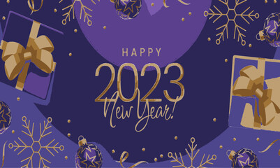 2023 New Year Celebration for Holidays Using Water Color Painting Best for Background and Vector