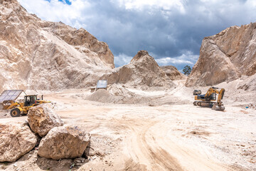 quarry for extracting sand, gravel and stone