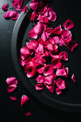 Red rose petals.