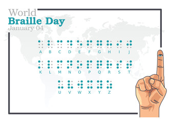 vector graphic of world braille day good for world braille day celebration. flat design. flyer design.flat illustration.