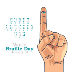 vector graphic of world braille day good for world braille day celebration. flat design. flyer design.flat illustration. - obrazy, fototapety, plakaty