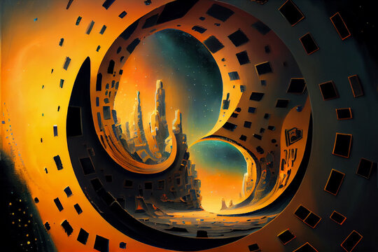 abstract parallel universe or reality , artistic view, Generative AI