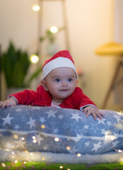 baby in santa hat