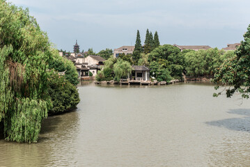 Fototapeta na wymiar Zhejiang Jiaxing South Lake Scenic Park show Park