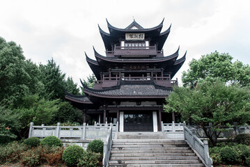 Temple in Zhejiang Jiaxing South Lake Scenic Park show Park