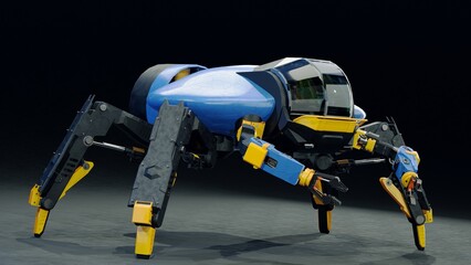 crab suit , robot crab , 3D artwork.3D rendering.3D illustration