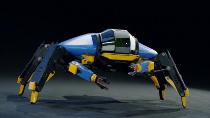 crab suit , robot crab , 3D artwork.3D rendering.3D illustration