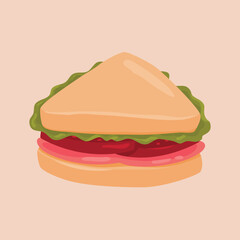 close-up snack sandwich illustration