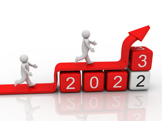 3d rendering Stock market online business concept. business Graph successful business team