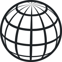World grid sphere icon. Globe linear symbol