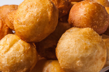 Baursak - the Kazakh traditional fried bread. Small pieces of dough fried in oil.