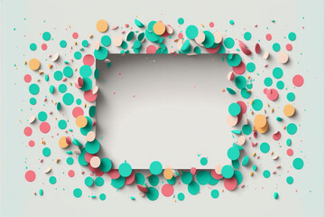 Confetti frame with open space for your message copy