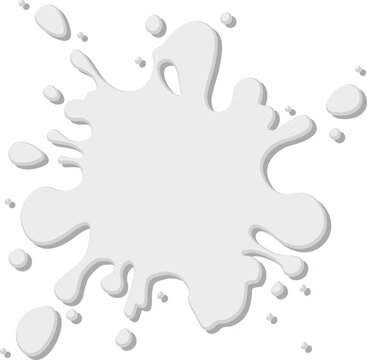 White paint splash. Milk splatter. Blank liquid shape