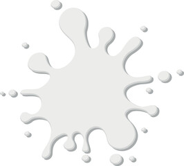 Milk splash. White paint logo. Liquid shape