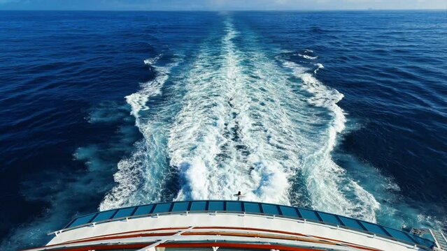 Cruise ship heading to vacation on Caribbean Islands and Mexican riviera from Florida.