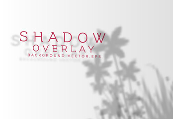 Realistic shadow overlay background with plant silhouettes
