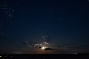 Fototapeta na wymiar night sky at north coast of Germany