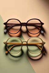 contemporary eyewear with a beige background. Generative AI