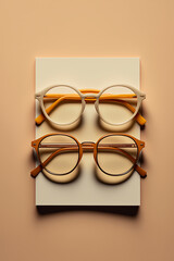 contemporary eyewear with a beige background. Generative AI
