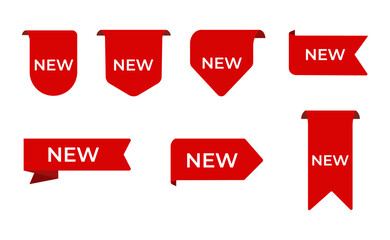 New arrival tag and red sticker set