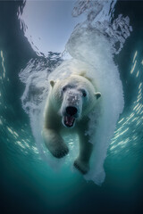 Bear, Digital national geographic realistic illustration with stunning scene