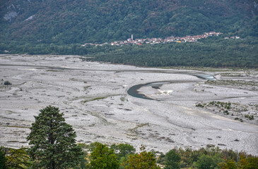 Fluss, Tagliamento, Wildfluss, Alpen, ursprünglich, natürlich, Oberitalien, Osoppo, Friaul,...