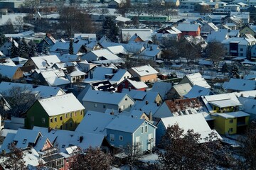 German Town in the Snow