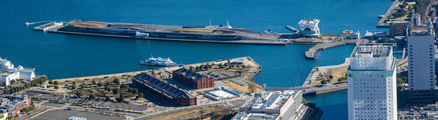 横浜みなとみらいのパノラマ風景